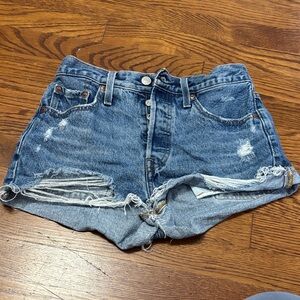 Levi's Distressed Blue Jean Shorts